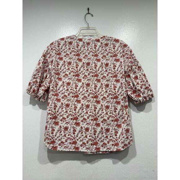 LK Bennett Glenda Wallpaper Top Womens Size 2 Pink Multi Floral Print Cotton - Picture 2 of 10